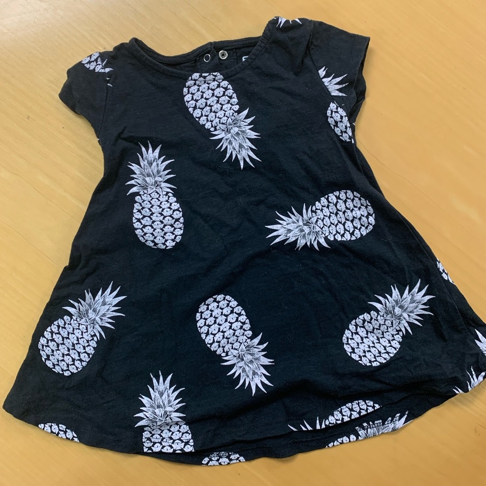 Girls toddler pineapple black dress